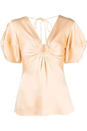 Stella McCartney Puff-sleeve ruched blouse