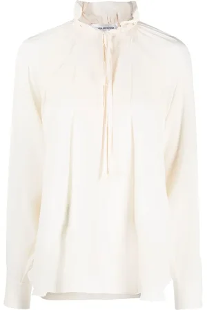Victoria Beckham Gathered-detail long-sleeve blouse