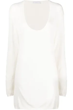 Prada 2000s longline plunge T-shirt