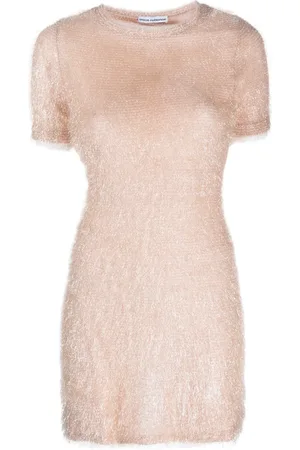 Paco rabanne Metallic-thread short-sleeve minidress