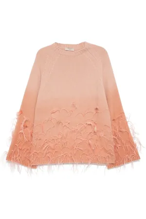 Elie saab Feather embellished knit sweater