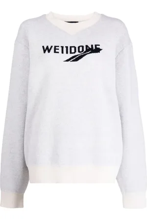 We11 Done Logo intarsia-knit crew-neck jumper