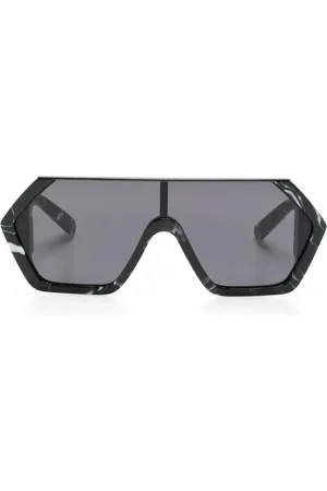 Philipp Plein Marbled-pattern oversize-frame sunglasses