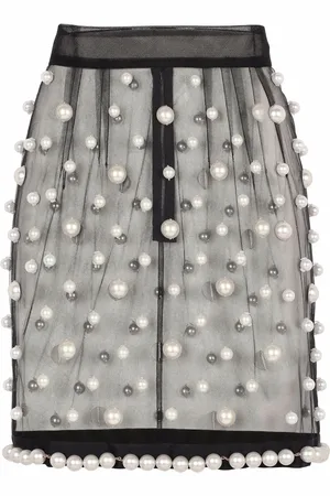 Dolce & Gabbana Pearl-embellished tulle miniskirt