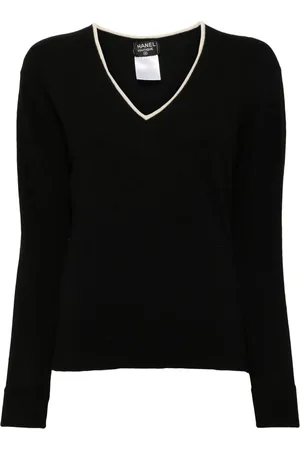 CHANEL 1997 V-neck cashmere jumper