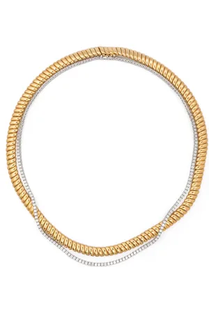 Anita 18KT yellow and white Hepburn diamond necklace set