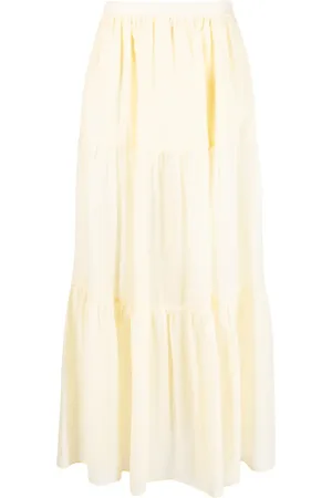 MANEBI High-waisted tiered maxi skirt
