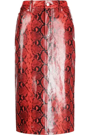 Alexander Wang Snakeskin-effect leather pencil skirt