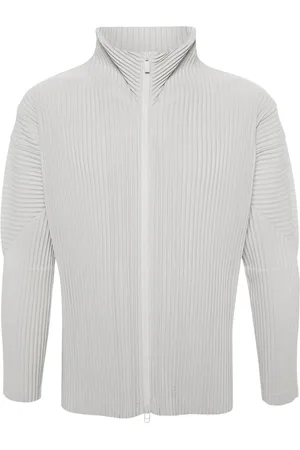 Issey Miyake Zip-up pliss?? jacket