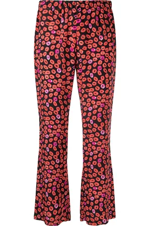 Marni Small Kisses cropped flared trousers