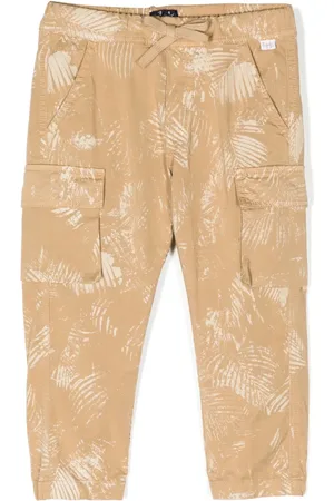 Il gufo Palm tree-print stretch-cotton trousers