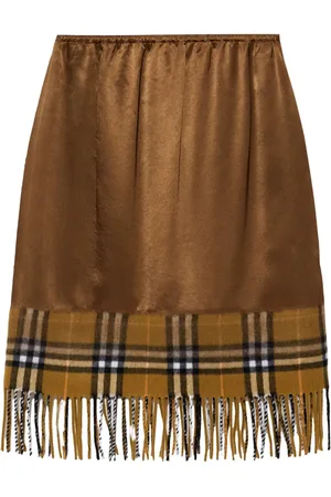 Burberry Satin check scarf skirt