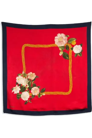 CHANEL 2000s floral-motif scarf