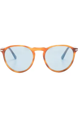 Persol Tortoiseshell-effect round-frame sunglasses