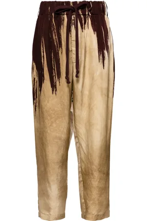 UMA WANG Abstract pattern print drawstring trousers