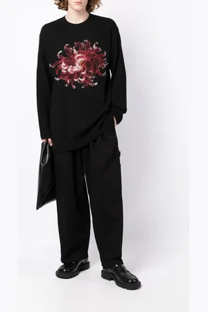 YOHJI YAMAMOTO Floral-print wool jumper