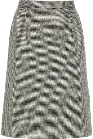 VALENTINO GARAVANI 1990s interwoven-design wool skirt
