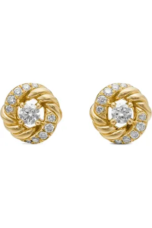 David Yurman 18kt yellow Petite Infinity diamond stud earrings (7.8mm)