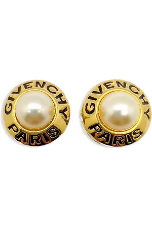 Givenchy 1980s logo-engraved clip-on earrings