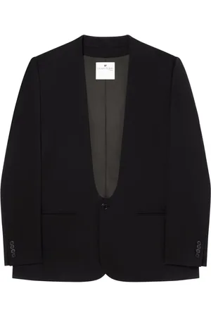 Courrèges Logo-patch wool blazer