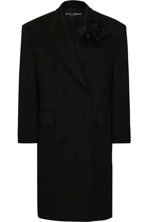 Dolce & Gabbana Floral-appliqu?? virgin wool coat