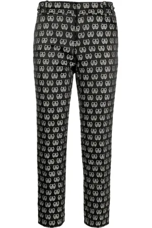 Gucci 2010s monogram-jacquard cropped trousers