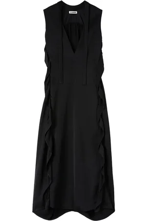 Jil Sander Ruffle-trim satin maxi dress
