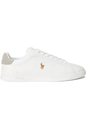 Ralph Lauren Logo-embroidered leather sneakers