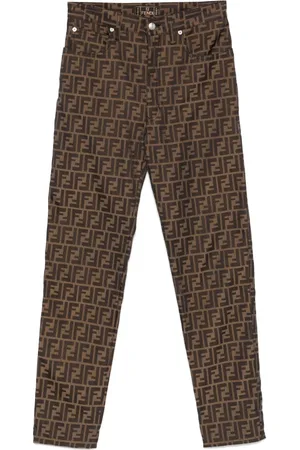 Fendi 1990s FF-jacquard trousers