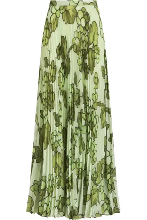 Etro Berry-print pleated maxi skirt