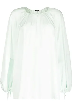 Joseph Gathered-neck silk blouse