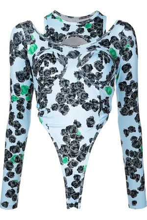 Natasha Zinko Rose-print long-sleeved bodysuit