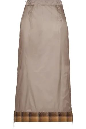 Maison Margiela X Pendleton checked-trim semi-sheer skirt