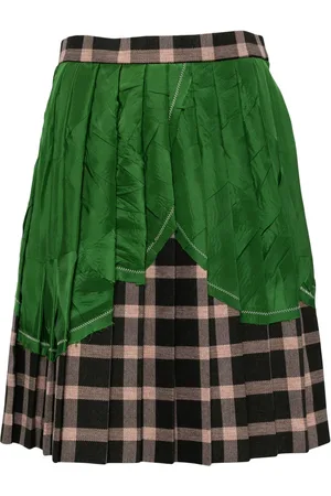Kolor Patchwork pleated mini skirt