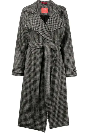 PALTÒ Belted check print coat
