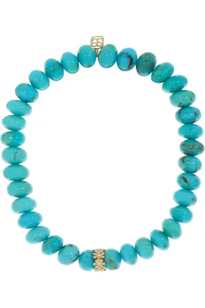 Sydney Evan 14kt yellow Tiny Daisy turquoise bracelet
