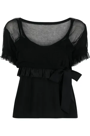 LOUIS VUITTON 2000s ruffle-trimmed short-sleeved blouse