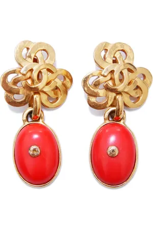 CHANEL 1997 coral drop earrings