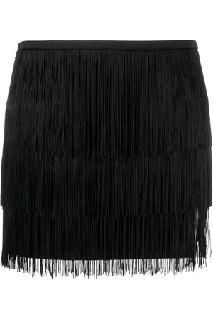 Pinko High-waisted fringed miniskirt