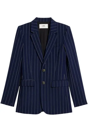 Ami Striped single-breasted blazer