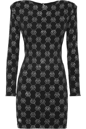 Philipp Plein Monogram padded shoulder dress