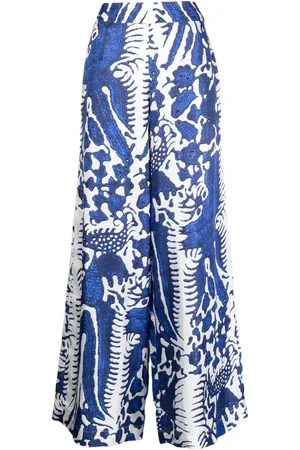 BIYAN Bandana-print silk trousers