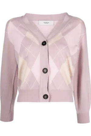 PRINGLE OF SCOTLAND Argyle-check fine-knit cardigan