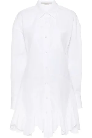 Stella McCartney Logo-embroidered poplin mini dress