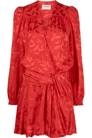 Zadig & Voltaire Floral-jacquard wrap minidress