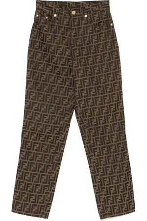 Fendi 1990-2000s FF jacquard trousers