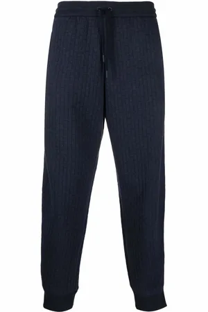 Giorgio Armani Ribbed side-stripe trousers