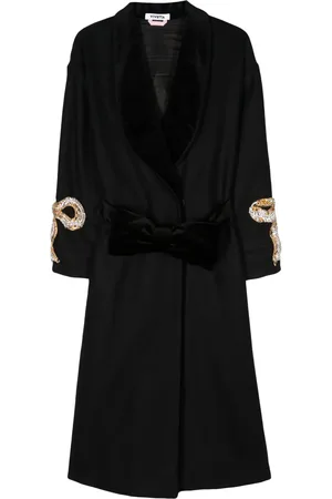VIVETTA Shawl-lapels crystal-embellished coat