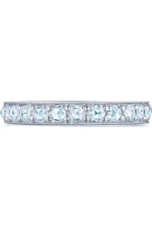 Kwiat 18kt white gold rose cut diamond partway band ring