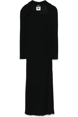 VERSACE 2000s asymmetric-neck midi dress